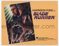 1y048 BLADE RUNNER title card '82 Ridley Scott sci-fi classic, art of Harrison Ford by John Alvin!