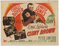 1y069 CLUNY BROWN title lobby card '46 Charles Boyer, Jennifer Jones, directed by Ernst Lubitsch!