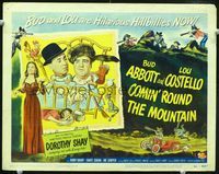 1y071 COMIN' ROUND THE MOUNTAIN title card '51 hilarious hillbillies Bud Abbott & Lou Costello!