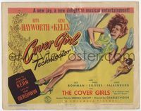 1y072 COVER GIRL title card '44 sexiest full-length Rita Hayworth laying down with flowing red hair!