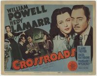 1y074 CROSSROADS title card '42 great close up of William Powell & sexy Hedy Lamarr, Basil Rathbone