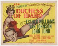 1y092 DUCHESS OF IDAHO title card '50 sexy Esther Williams wearing swimsuit & crown on diving board!