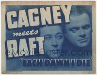 1y094 EACH DAWN I DIE title card R47 great headshot image of prisoners James Cagney & George Raft!