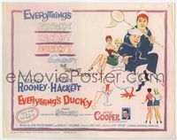 1y097 EVERYTHING'S DUCKY TC '61 artwork of Mickey Rooney & Buddy Hackett with a talking duck!
