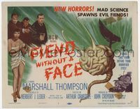 1y101 FIEND WITHOUT A FACE TC '58 giant brain & girl only in towel, mad science spawns evil fiends!