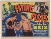 1y107 FLYING FISTS title card '37 great image of boxer Herman Brix slugging in the boxing ring!