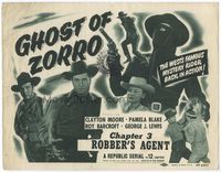 1y121 GHOST OF ZORRO Chap 3 TC '49 serial, Clayton Moore as the West's most famous mystery rider!