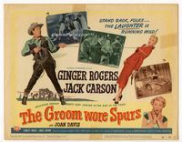 1y126 GROOM WORE SPURS title card '51 lady lawyer Ginger Rogers meets Hollywood cowboy Jack Carson!
