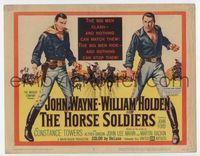 1y145 HORSE SOLDIERS title lobby card '59 art of cavalry men John Wayne & William Holden, John Ford