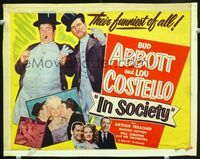 1y157 IN SOCIETY title card R53 Bud Abbott & Lou Costello, Arthur Treacher, sexy Marion Hutton!