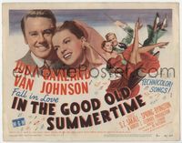 1y158 IN THE GOOD OLD SUMMERTIME title card '49 artwork of Judy Garland & Van Johnson swinging!