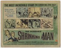 1y160 INCREDIBLE SHRINKING MAN movie title lobby card '57 classic Reynold Brown sci-fi artwork!