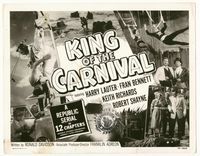 1y182 KING OF THE CARNIVAL movie title lobby card '55 Republic serial, great circus trapeze images!