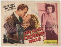 1y190 LAST CROOKED MILE title lobby card '46 detective Red Barry, sexy Ann Savage & Adele Mara!