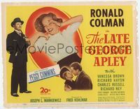 1y193 LATE GEORGE APLEY movie title lobby card '47 Ronald Colman, introducing sexy Peggy Cummins!