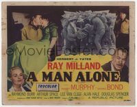 1y218 MAN ALONE movie title lobby card '55 star & director Ray Milland, Mary Murphy, Ward Bond