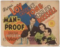1y228 MAN-PROOF TC '38 sexy Myrna Loy & Rosalind Russell with Franchot Tone & Walter Pidgeon!