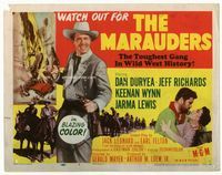 1y229 MARAUDERS movie title lobby card '55 Dan Duryea and the toughest gang in Wild West history!
