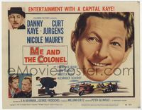 1y232 ME & THE COLONEL title lobby card '58 Danny Kaye in a dual role, Curt Jurgens, Nicole Maurey