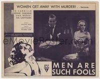 1y238 MEN ARE SUCH FOOLS movie title lobby card R48 women get away with murder, sexy Vivien Osborne!