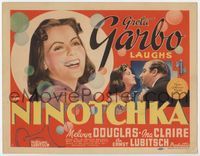 1y263 NINOTCHKA title card '39 Greta Garbo laughs with Melvyn Douglas, directed by Ernst Lubitsch!
