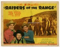 1y289 RAIDERS OF THE RANGE title card '42 The 3 Mesquiteers, Bob Steele, Tom Tyler & Rufe Davis!
