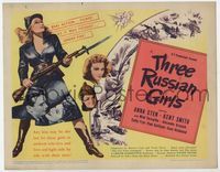 1y348 THREE RUSSIAN GIRLS TC '43 any kiss may be the last for Anna Sten & these girls in uniform!