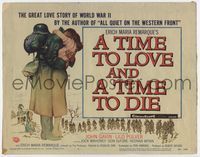 1y351 TIME TO LOVE & A TIME TO DIE TC '58 romantic artwork of John Gavin & sexy Lieselotte Pulver!