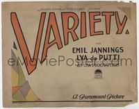 1y363 VARIETY movie title lobby card '25 E.A. Dupont's classic German tale of obsession & betrayal!