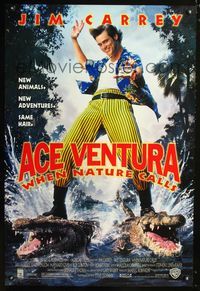 1z008 ACE VENTURA WHEN NATURE CALLS DS one-sheet movie poster '95 Jim Carrey