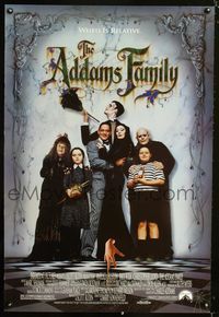 1z009 ADDAMS FAMILY DS one-sheet movie poster '91 Raul Julia, Christina Ricci, weird is relative!