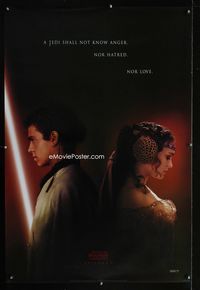 1z037 ATTACK OF THE CLONES teaser style A one-sheet movie poster '02 Star Wars!