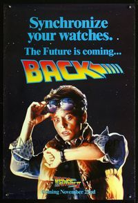 1z042 BACK TO THE FUTURE II DS teaser one-sheet movie poster '89 Michael J Fox, Christopher Lloyd
