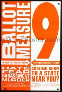 1z047 BALLOT MEASURE 9 one-sheet movie poster '95 anti-gay amendment proposed in Oregon!