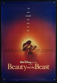1z067 BEAUTY & THE BEAST DS one-sheet movie poster '91 Walt Disney classic!