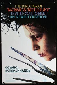 1z173 EDWARD SCISSORHANDS DS one-sheet movie poster '90 Tim Burton & Johnny Depp classic!