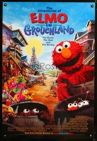 1z177 ELMO IN GROUCHLAND DS one-sheet '99 Sesame Street Muppets, the good, the bad & the stinky!
