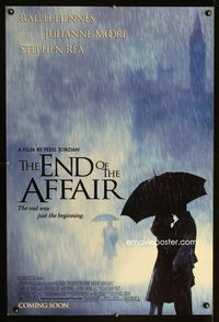 1z179 END OF THE AFFAIR DS advance one-sheet poster '99 Ralph Fiennes, Julianne Moore, Stephen Rea