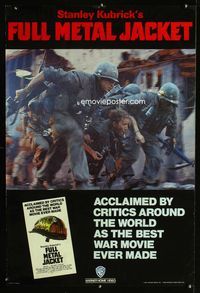 1z213 FULL METAL JACKET English one-sheet poster '88 Stanley Kubrick bizarre Vietnam War movie!
