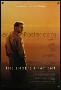 1z181 ENGLISH PATIENT DS Ralph Fiennes style one-sheet '96 Anthony Minghella, Juliette Binoche