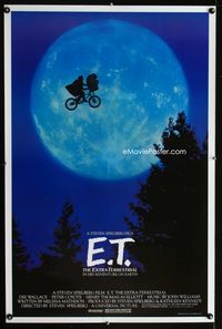 1z001 E.T. THE EXTRA TERRESTRIAL bike in moon style one-sheet poster '82 Steven Spielberg classic