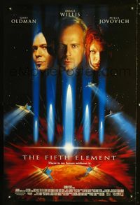 1z193 FIFTH ELEMENT DS one-sheet poster '97 Bruce Willis, Milla Jovovich, directed by Luc Besson!