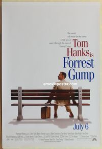 1z203 FORREST GUMP DS advance one-sheet movie poster '94 Tom Hanks & Robert Zemeckis classic!