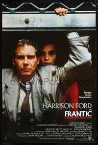1z205 FRANTIC one-sheet poster '88 directed by Roman Polanski, Harrison Ford & Emmanuelle Seigner!