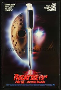 1z208 FRIDAY THE 13th PART VII one-sheet movie poster '88 slasher horror sequel!