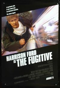 1z212 FUGITIVE DS advance one-sheet movie poster '93 Harrison Ford