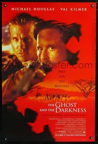 1z218 GHOST & THE DARKNESS DS advance one-sheet movie poster '96 Val Kilmer, Michael Douglas