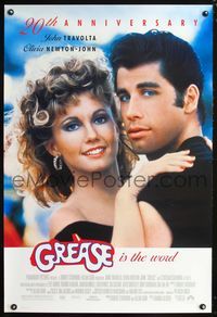 1z233 GREASE one-sheet movie poster R98 John Travolta & Olivia Newton-John classic musical!