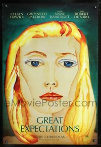 1z234 GREAT EXPECTATIONS DS teaser 1sh '98 cool art of Gwyneth Paltrow, from Charles Dickens story!