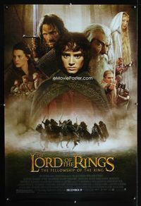 1z325 LORD OF THE RINGS: THE FELLOWSHIP OF THE RING Advance cast style one-sheet '01 J.R.R. Tolkien,